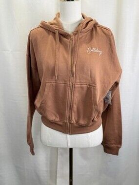 Billabong Hoodie Womens Cropped Zip Fleece Surf Wave Graphic XL